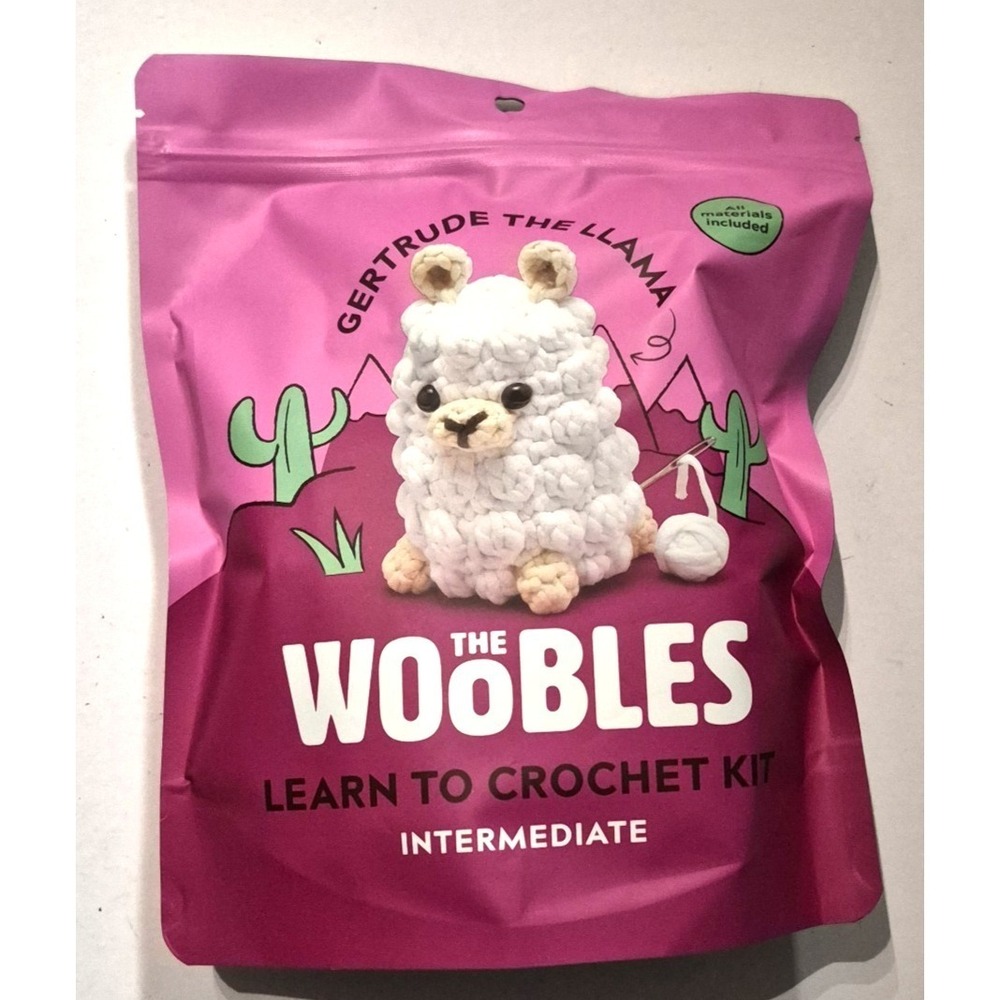 The Woobles Gertrude the Llama Learn to Crochet Kit, Intermediate New Sealed